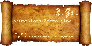 Neuschloss Zseraldina névjegykártya